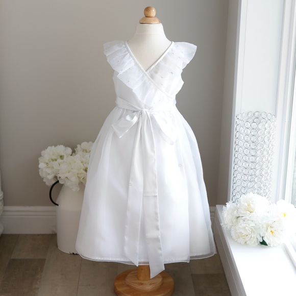 Strasburg Dress Heirloom White Organza Size 10  Flower Girl Special Occasion - Picture 5 of 13